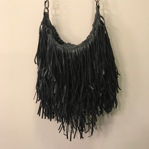 Black Fringe Crossbody Bag